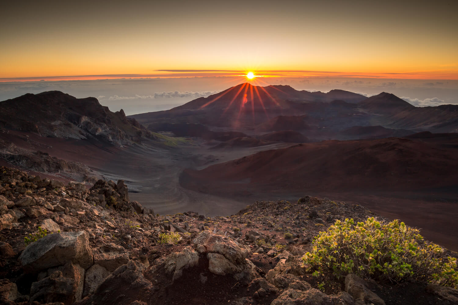 A stunning look at the sunset at Haleakala National Park.